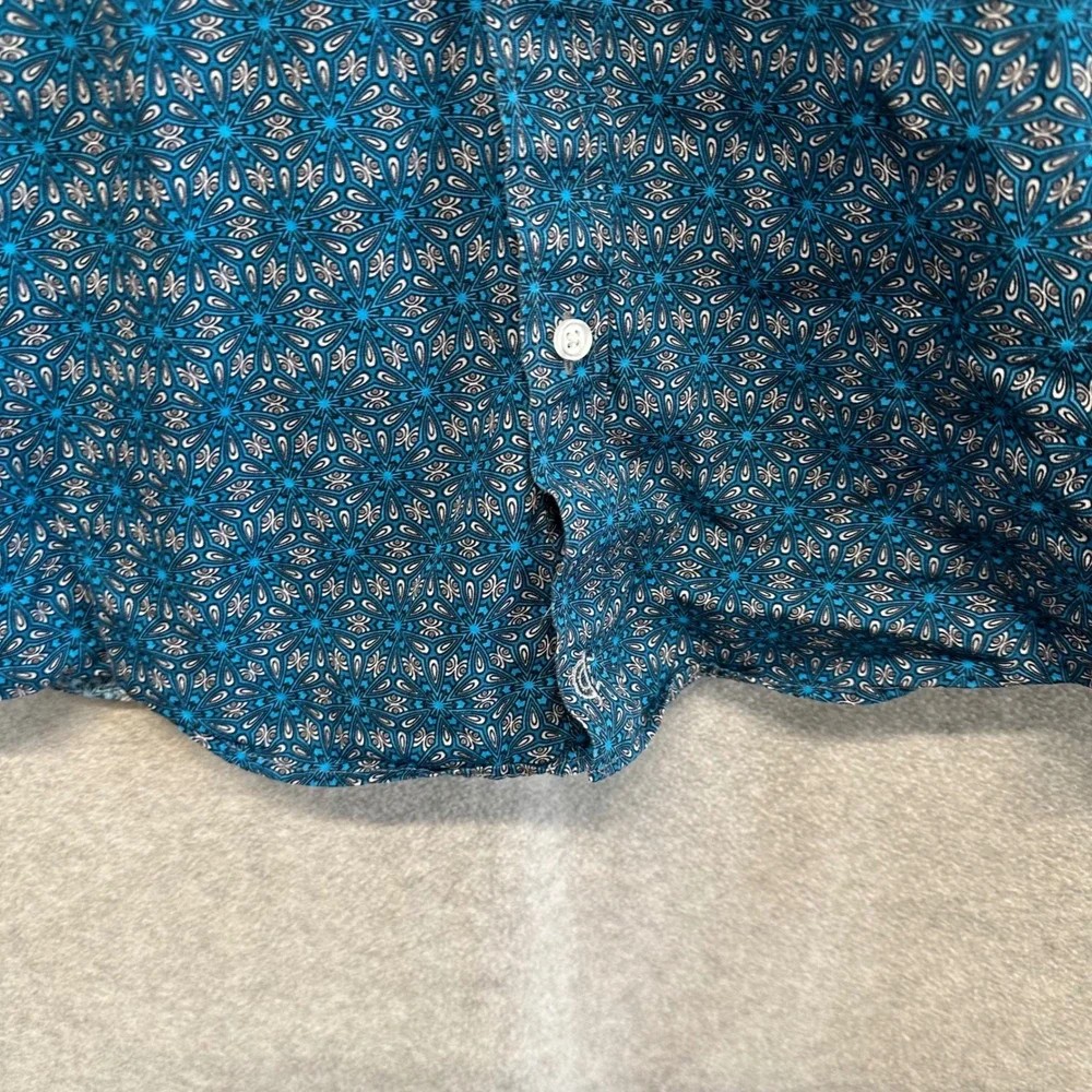 Cody James Mens Button Down Shirt Size M Geometric Print Long Sleeve Blue Wester - Picture 3 of 11